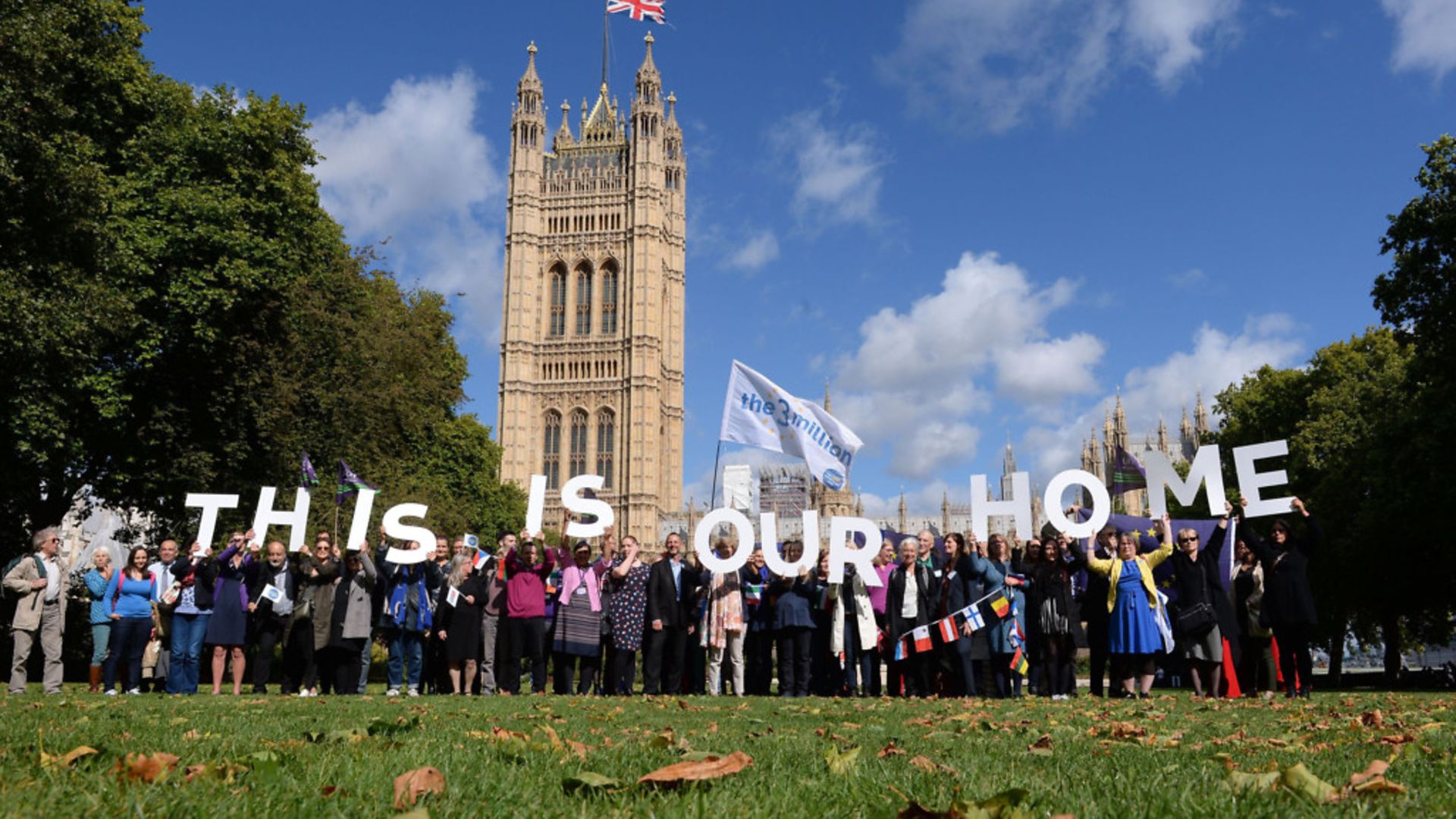 EU citizens in Victoria Tower Gardens in Westminster in 2017, lobbying MPs over post-Brexit rights in the UK. - Credit: PA Archive/PA Images