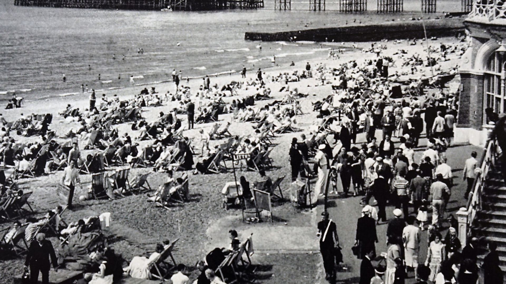 Photograph of tourists at the West Pier at Brighton on the eve of the August Bank Holiday. Dated 20th Century. (Photo by: Universal History Archive/Universal Images Group via Getty Images) - Credit: Universal Images Group via Getty