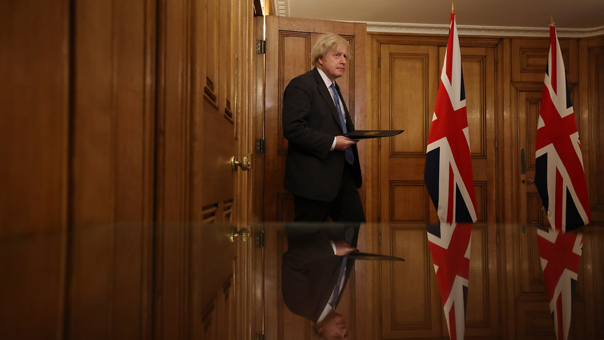 Boris Johnson holds a press conference at 10 Downing Street - Credit: Simon Dawson / No10 Downing Street