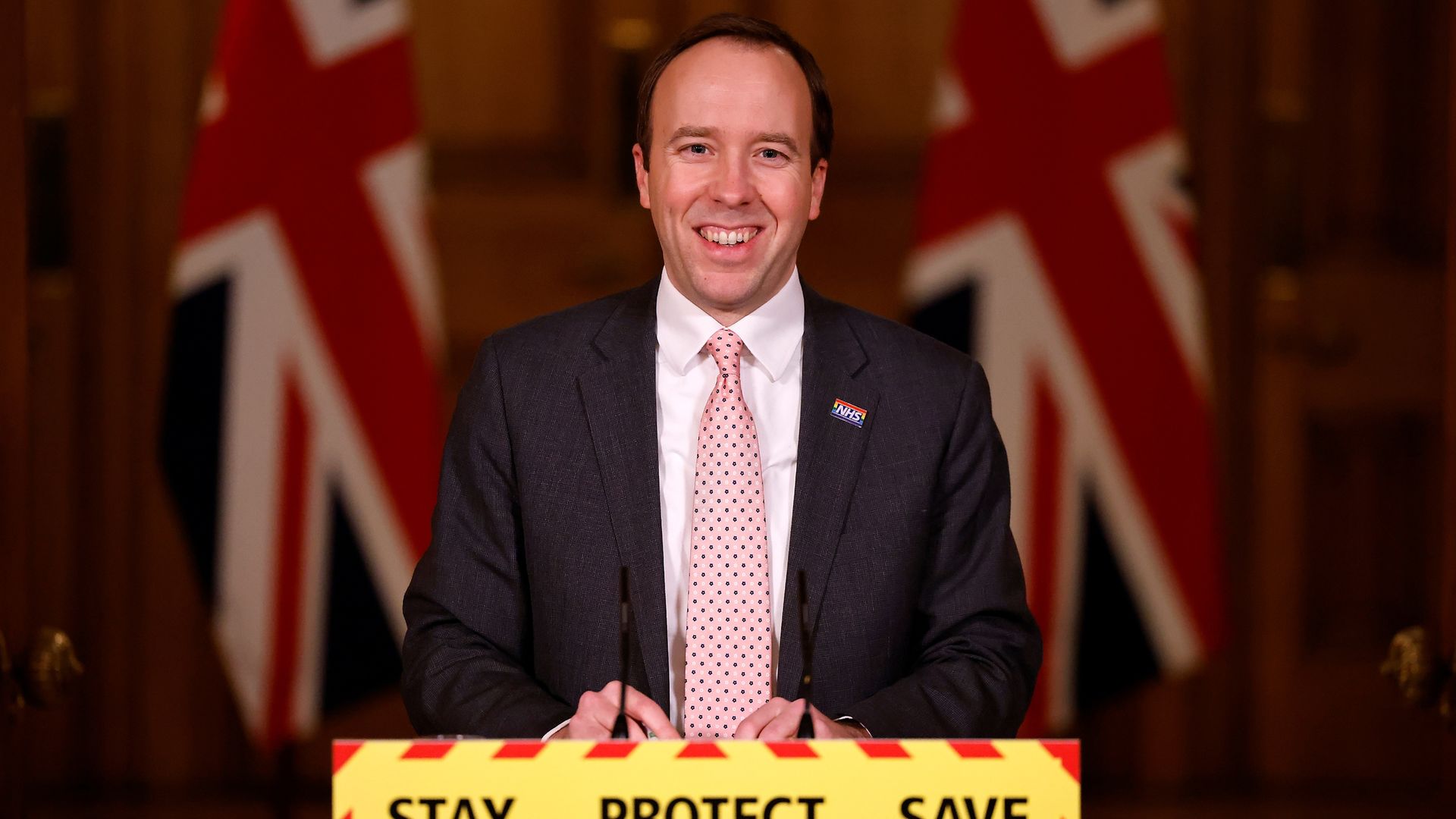 Health Secretary Matt Hancock during a media briefing in Downing Street - Credit: PA