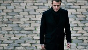 Emmanuel Macron at a military ceremony at the Invalides in Paris, in November 2018 - Credit: AFP via Getty Images