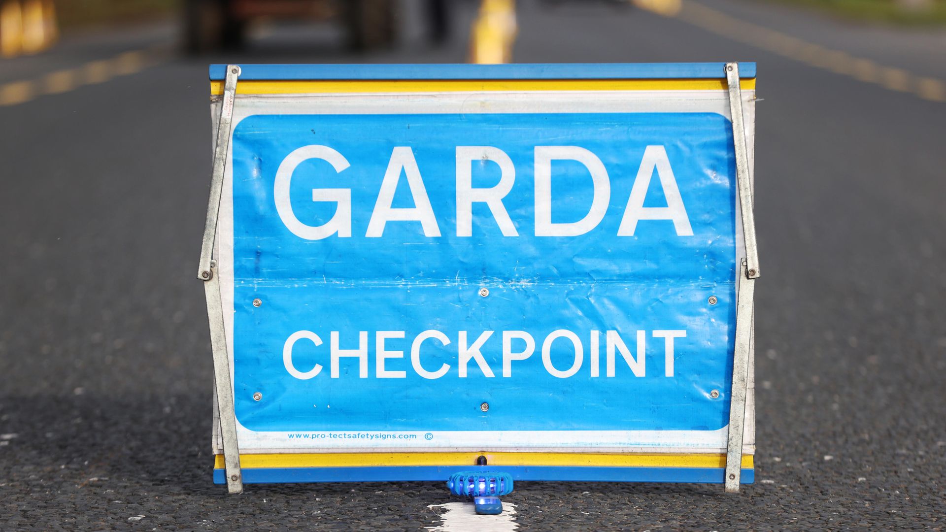 A Garda checkpoint on the Irish border between Emyvale and Aughnacloy - Credit: PA