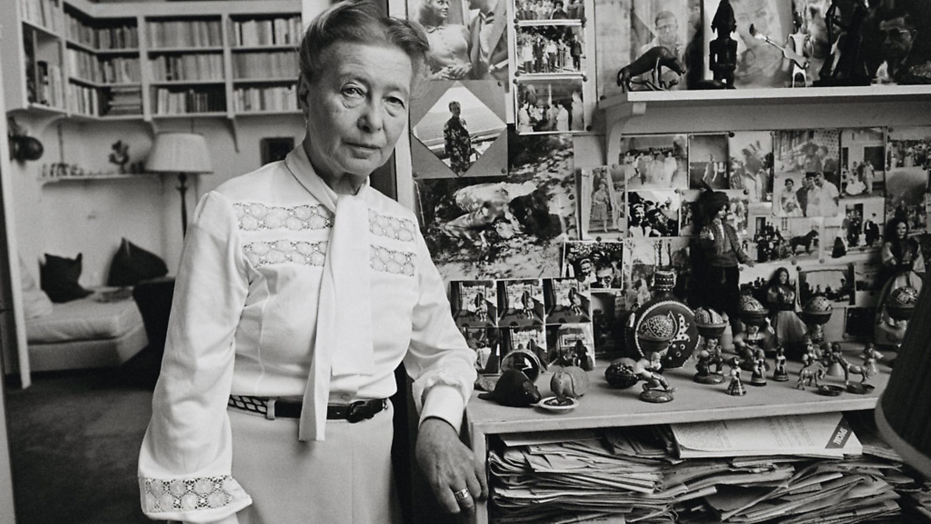 French author Simon de Beauvoir, 68, in her Parisian apartment. Simone de Beauvoir is renowned for her book "The Second Sex." Picture: Jacques Pavlovsky/Sygma via Getty Images - Credit: Sygma via Getty Images