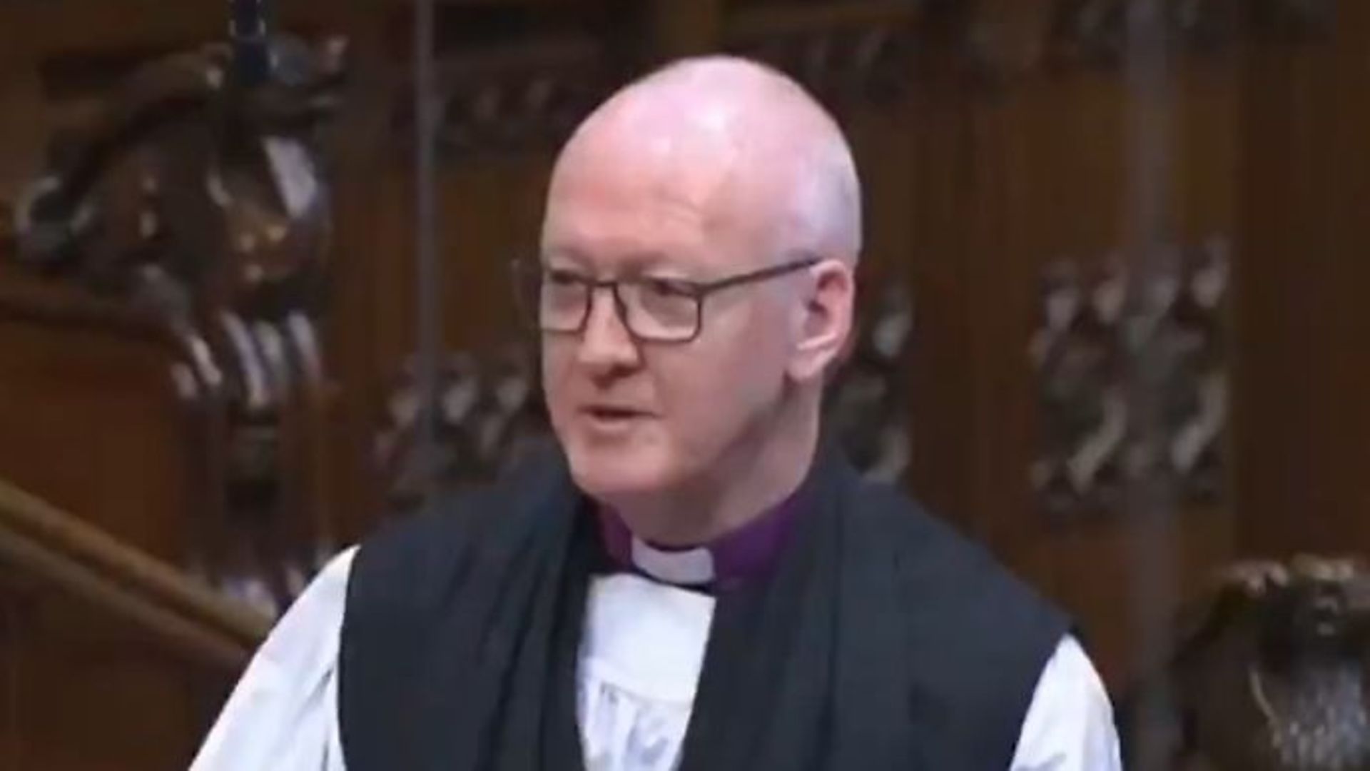 Bishop of Leeds, Nicholas Baines, addressing the House of Lords - Credit: Twitter, BBC