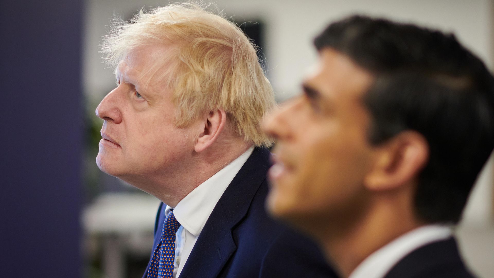 Prime minister Boris Johnson and chancellor Rishi Sunak during a visit to the headquarters of Octopus Energy in London - Credit: PA