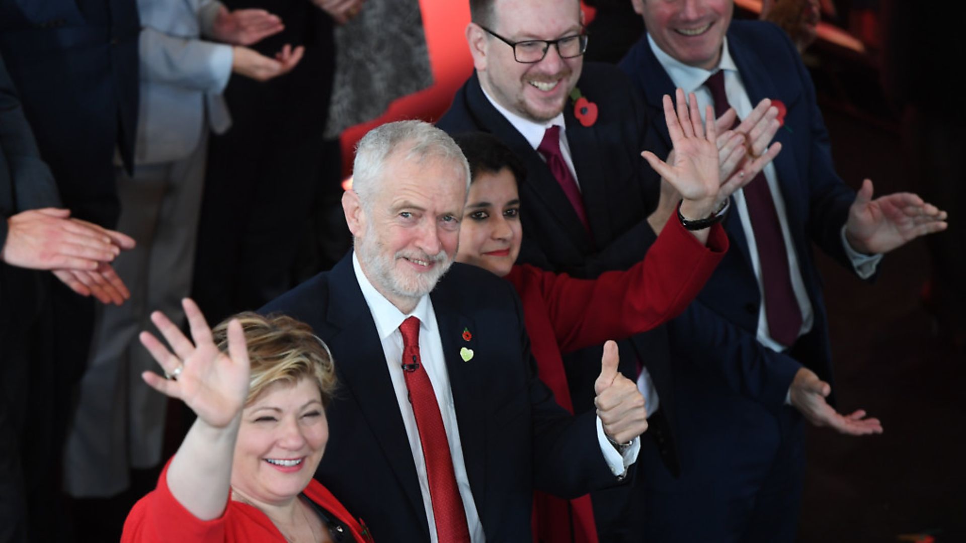 (left to right) Emily Thornberry, Jeremy Corbyn, Andrew Gwynne and Keir Starmer kick off the Labour Party's General Election 2019 campaign. Photograph: Stefan Rousseau/PA. - Credit: PA