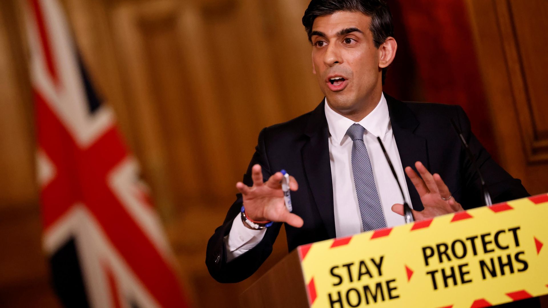 Chancellor Rishi Sunak holds a Budget press conference on March 3, 2021 - Credit: Photo by Tolga Akmen /WPA Pool/Getty Images