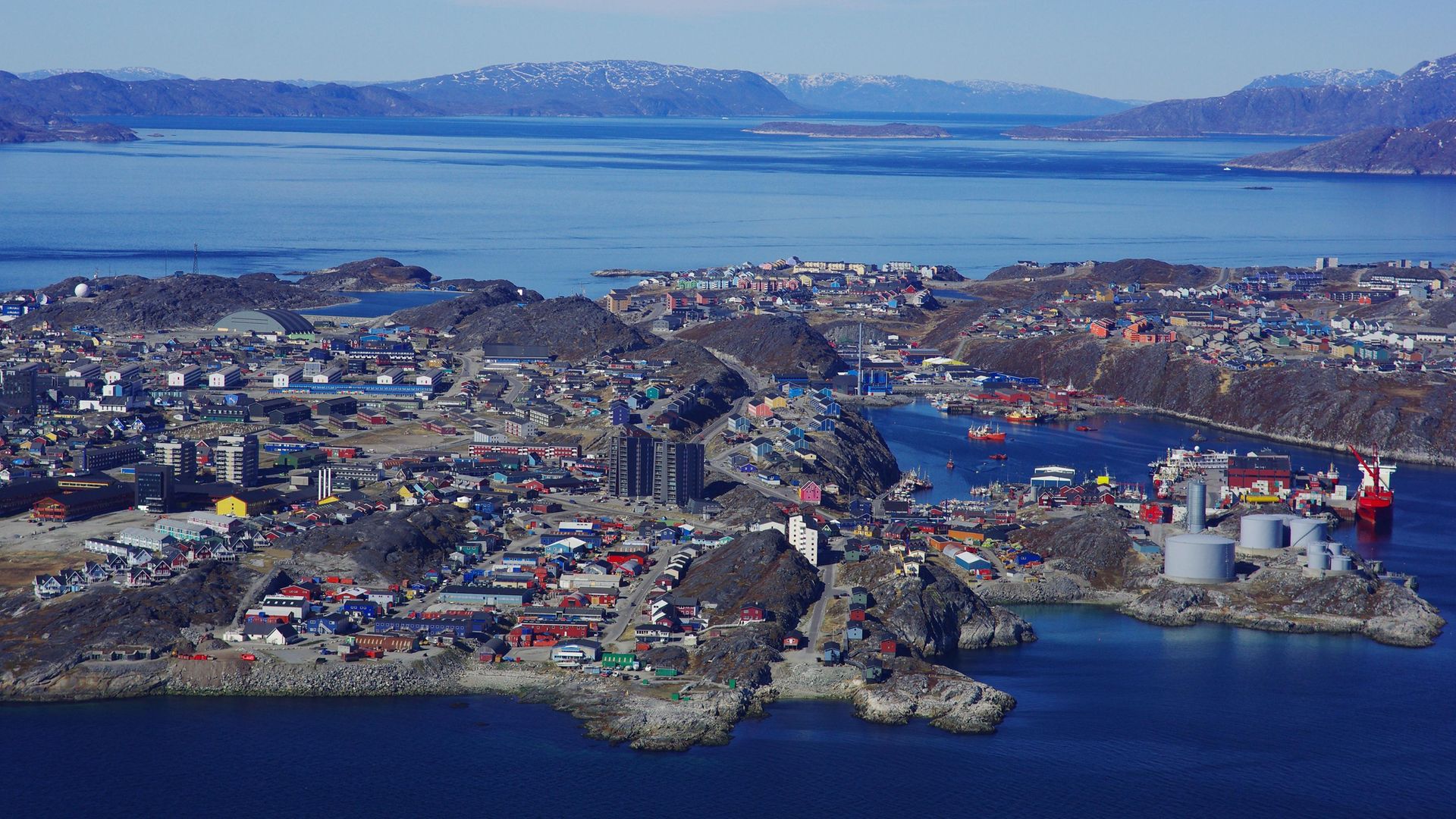 An aerial view of Nuuk, capital of Greenland - Credit: Gamma-Rapho via Getty Images