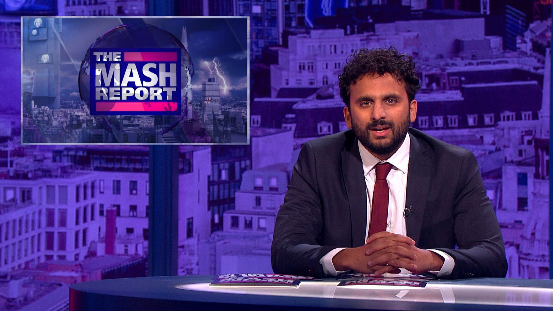 Nish Kumar on the BBC's Mash Report - Credit: BBC