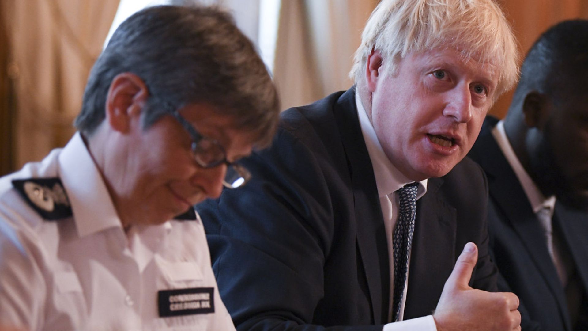 Prime Minister Boris Johnson in Downing Street, with Metropolitan Police Commissioner Cressida Dick - Credit: PA Wire/PA Images