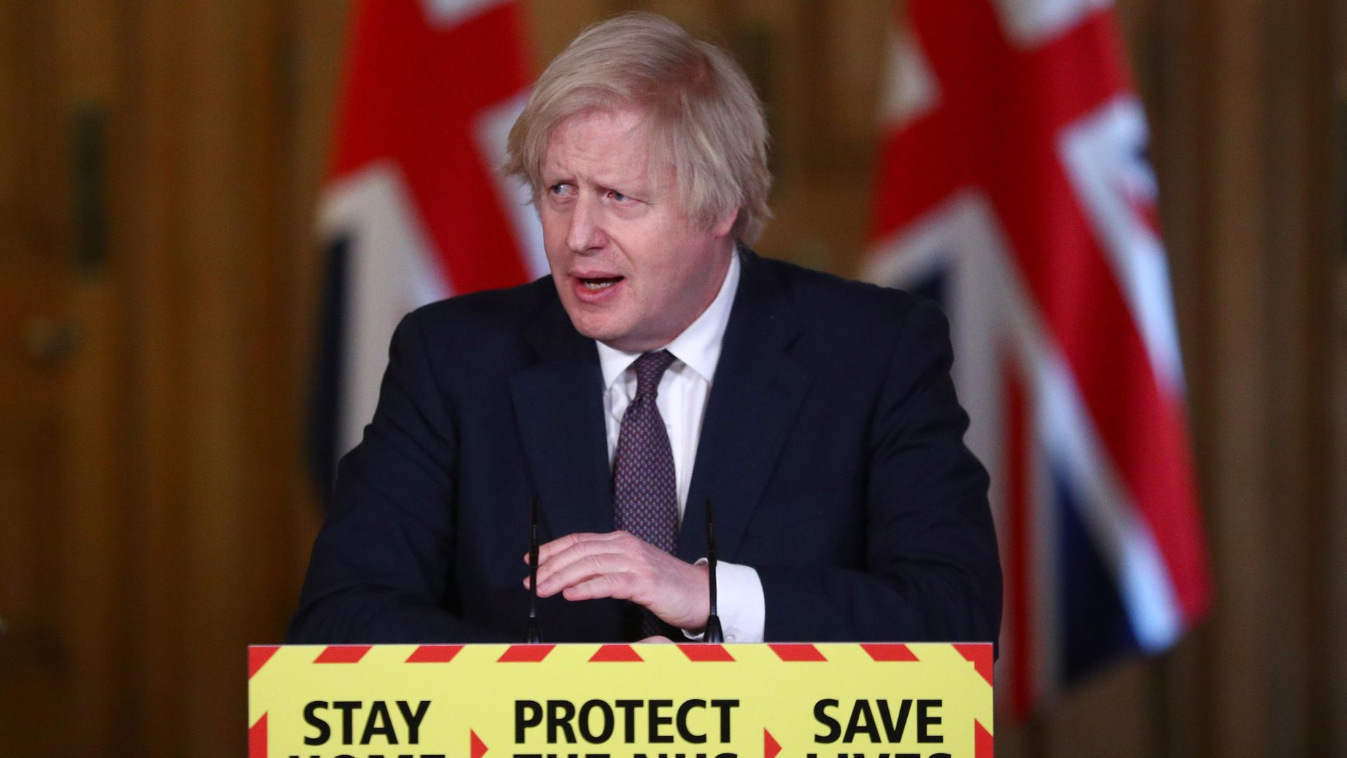 Prime minister Boris Johnson during a media briefing in Downing Street, London, on coronavirus (COVID-19) - Credit: PA