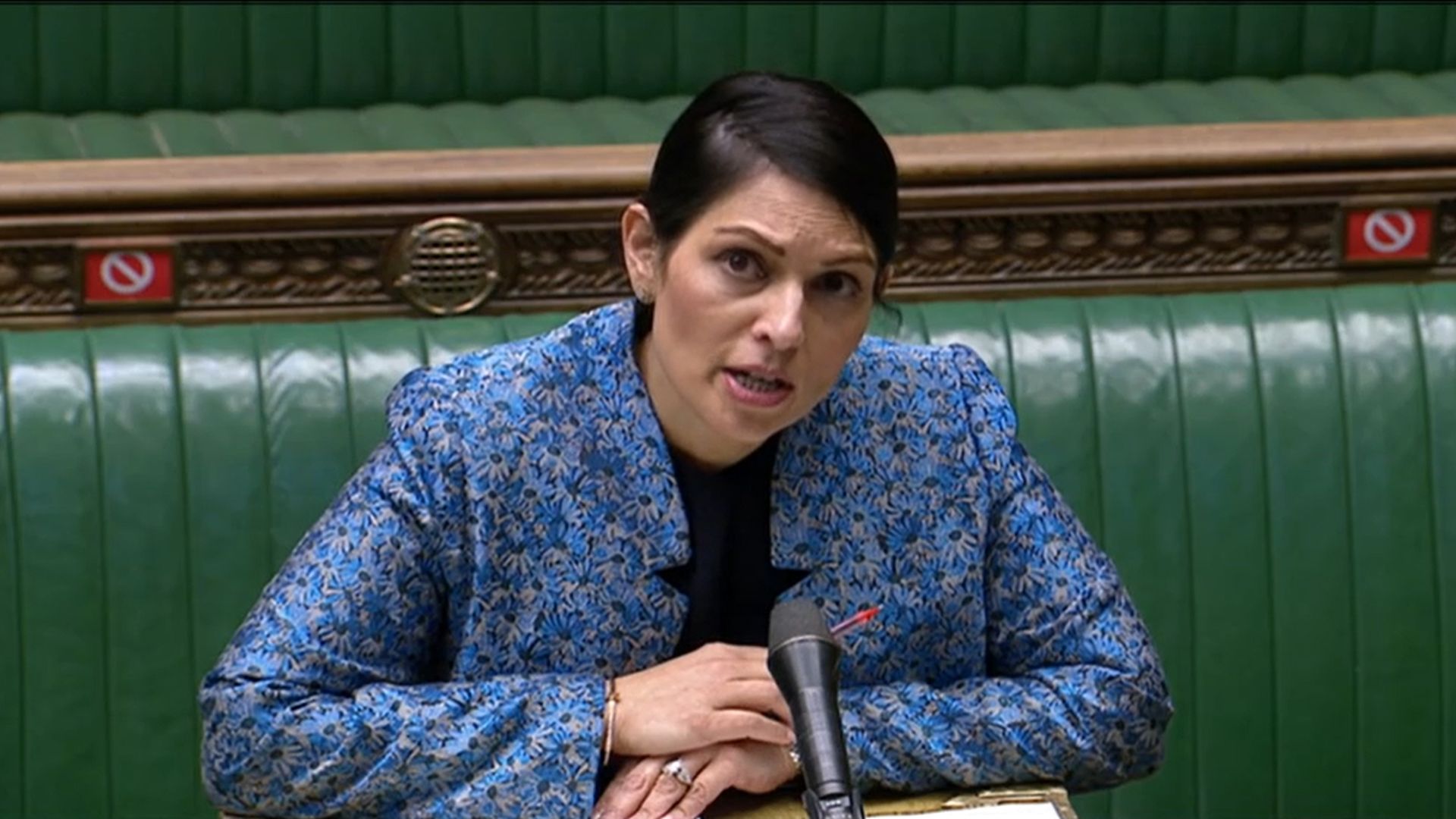 Home secretary Priti Patel speaking in the House of Commons - Credit: PA