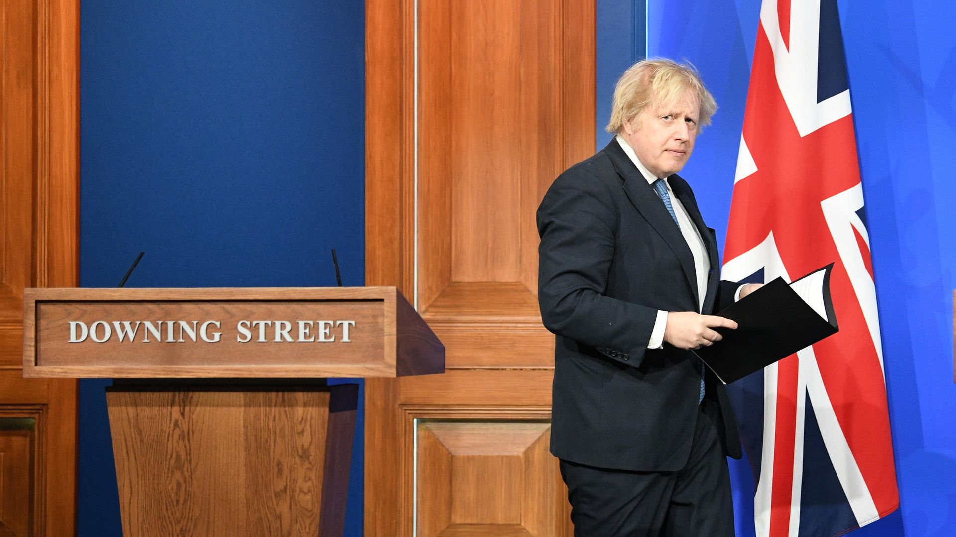 Boris Johnson at the latest coronavirus press briefing - Credit: PA
