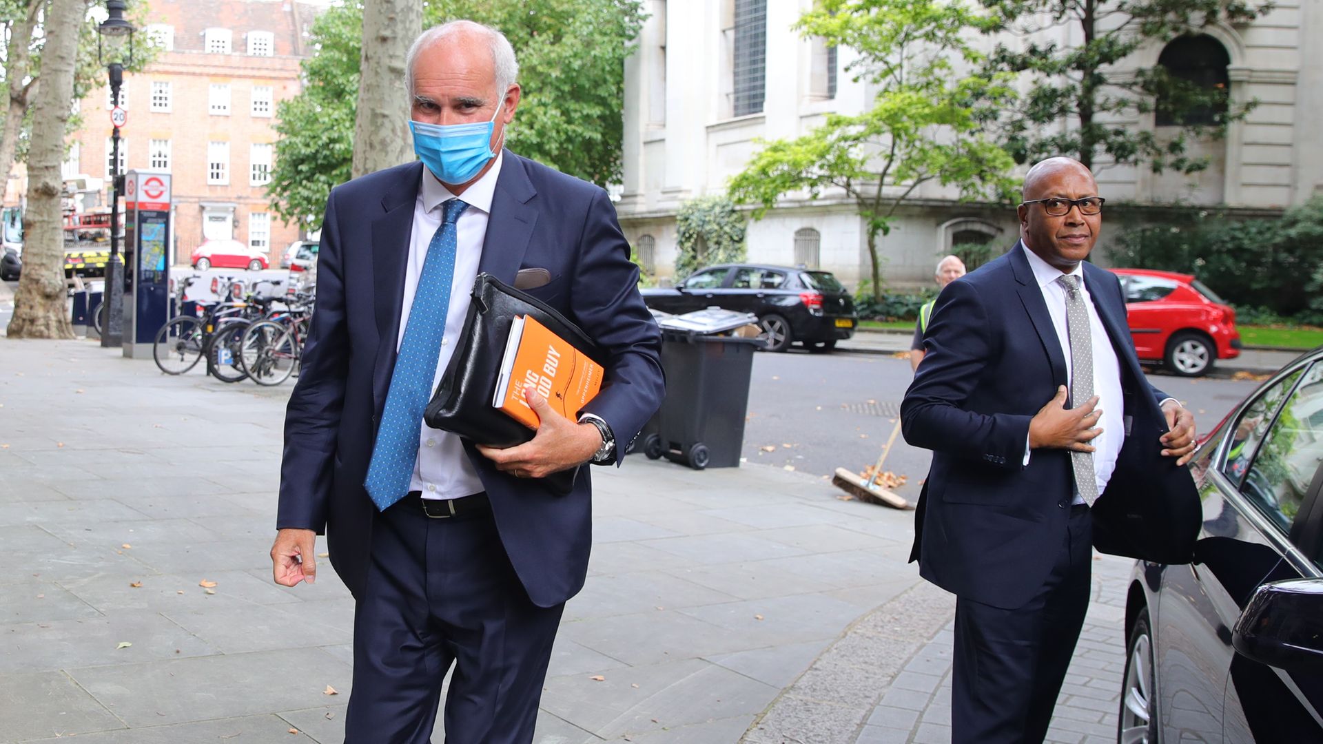 EU Ambassador to the UK, Portuguese diplomat Joao Vale de Almeida (left) arriving at Europe House in Westminster, London. - Credit: PA