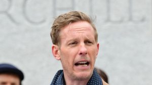 Leader of the Reclaim Party, Laurence Fox, at the launch of their party manifesto for the London Mayoral election, in Parliament Square, Westminster, central London. Photo: PA