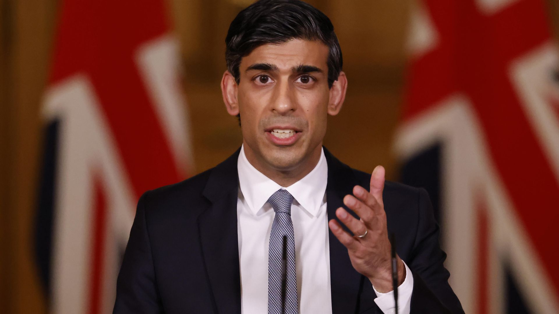 Chancellor of the Exchequer, Rishi Sunak during a press conference in 10 Downing Street, London, following the 2021 Budget in the House of Commons - Credit: PA