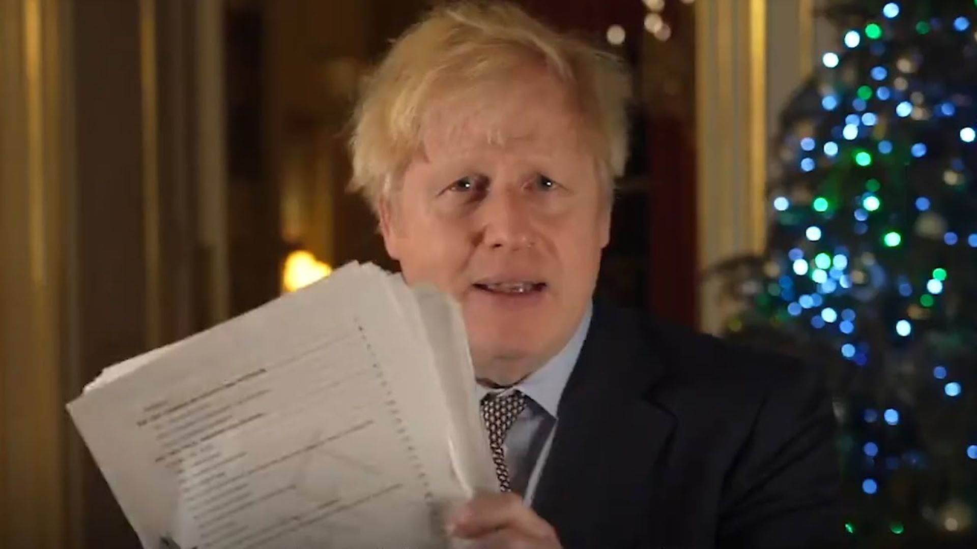 Boris Johnson with his Brexit deal - Credit: Number 10/Twitter