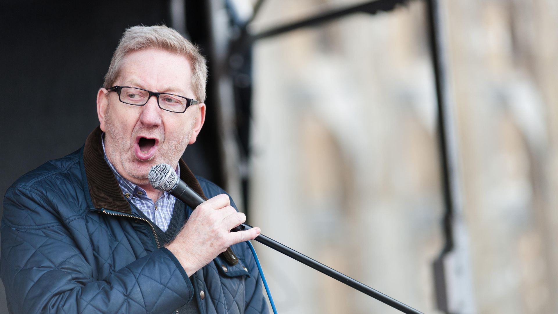 Len McCluskey at a 2017 demonstration about the state of the NHS - Credit: Barcroft Media via Getty Images