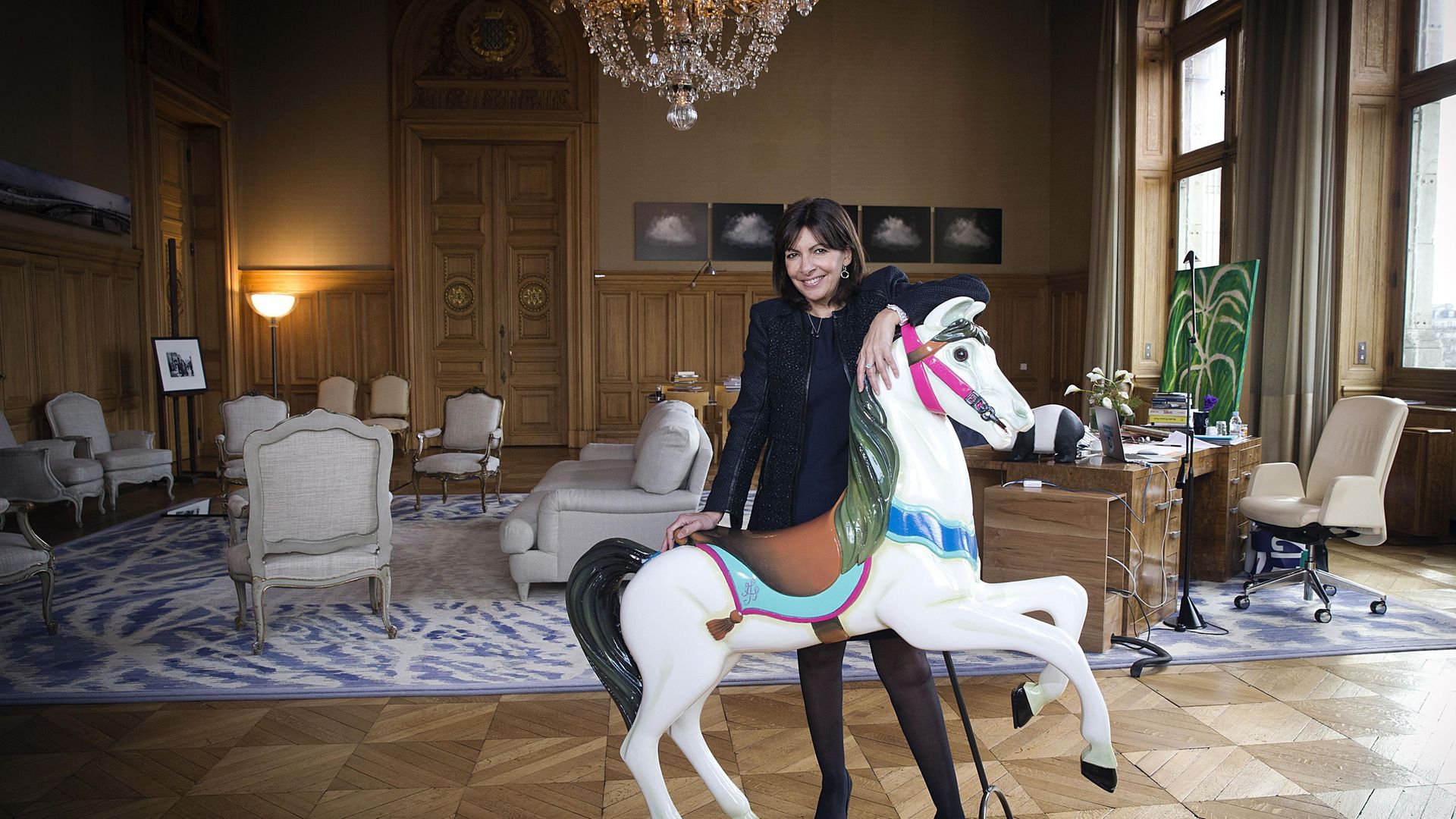 Paris mayor Anne Hidalgo in her City Hall office, in 2015 - Credit: AFP via Getty Images