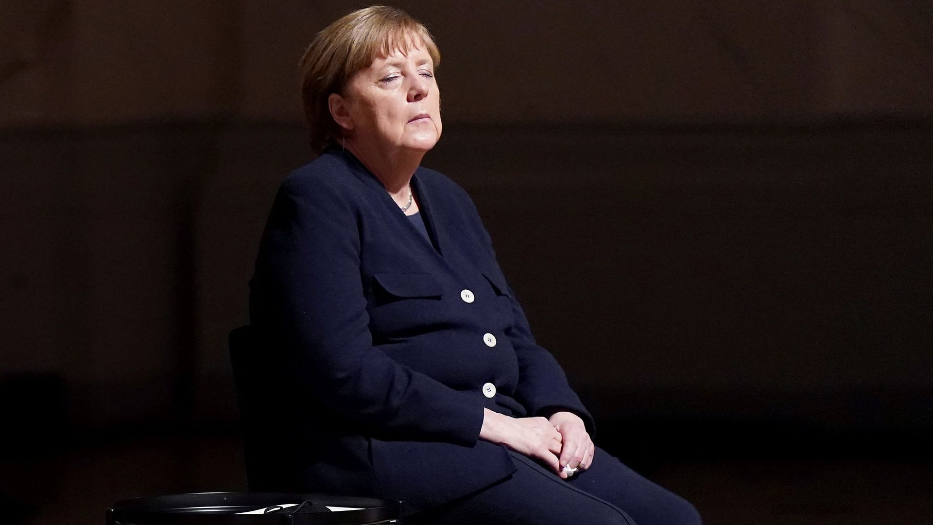 German Chancellor Angela Merkel attends a ceremony for Germany's victims of the coronavirus pandemic - Credit: POOL/AFP via Getty Images