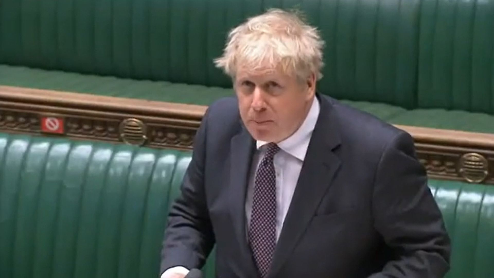 Prime minister Boris Johnson speaks during Prime Minister's Questions in the House of Commons, London - Credit: PA