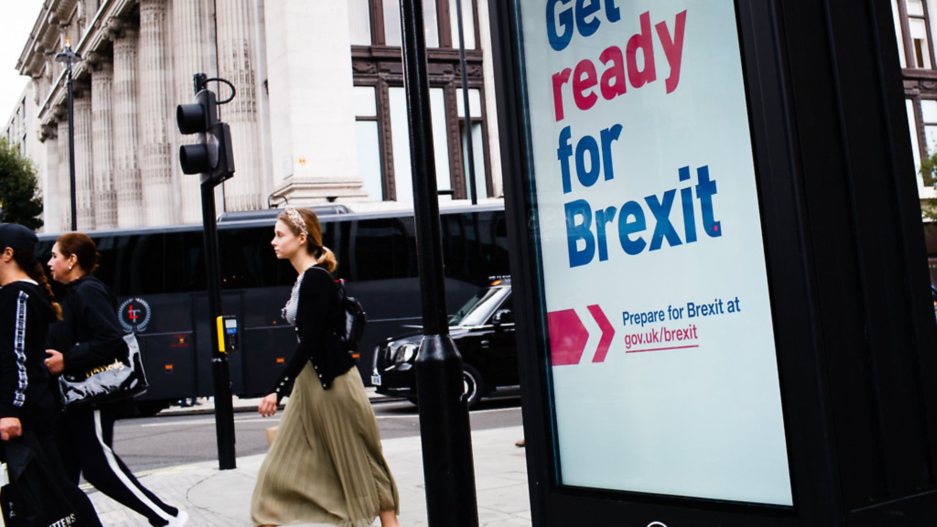 A 'Get ready for Brexit' sign, part of a huge government advertising campaign launched ahead of Britain's scheduled October 31 departure from the EU last year. (Photo by David Cliff/NurPhoto via Getty - Credit: NurPhoto via Getty Images