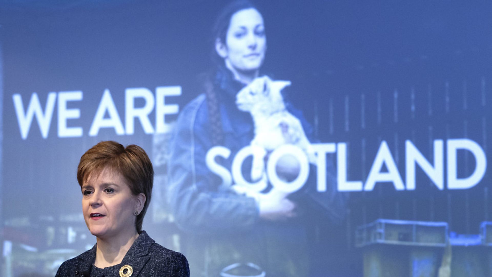 First Minister Nicola Sturgeon during a Stay in Scotland campaign event. Photograph: Jane Barlow/PA. - Credit: PA