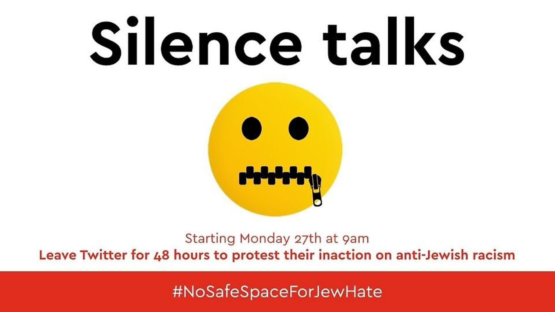 An image being used to promote the #NoSafeSpaceForJewHate walkout on Twitter. Photograph: Twitter. - Credit: Archant
