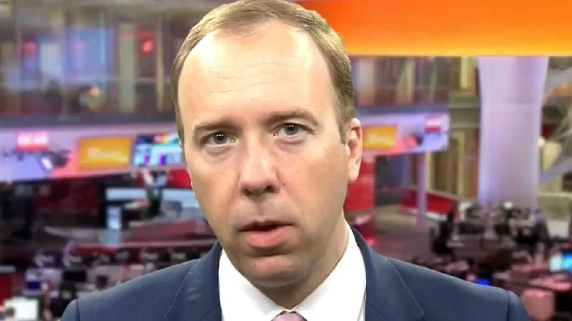 Matt Hancock discusses coronavirus on BBC Breakfast. Photograph: BBC. - Credit: Archant