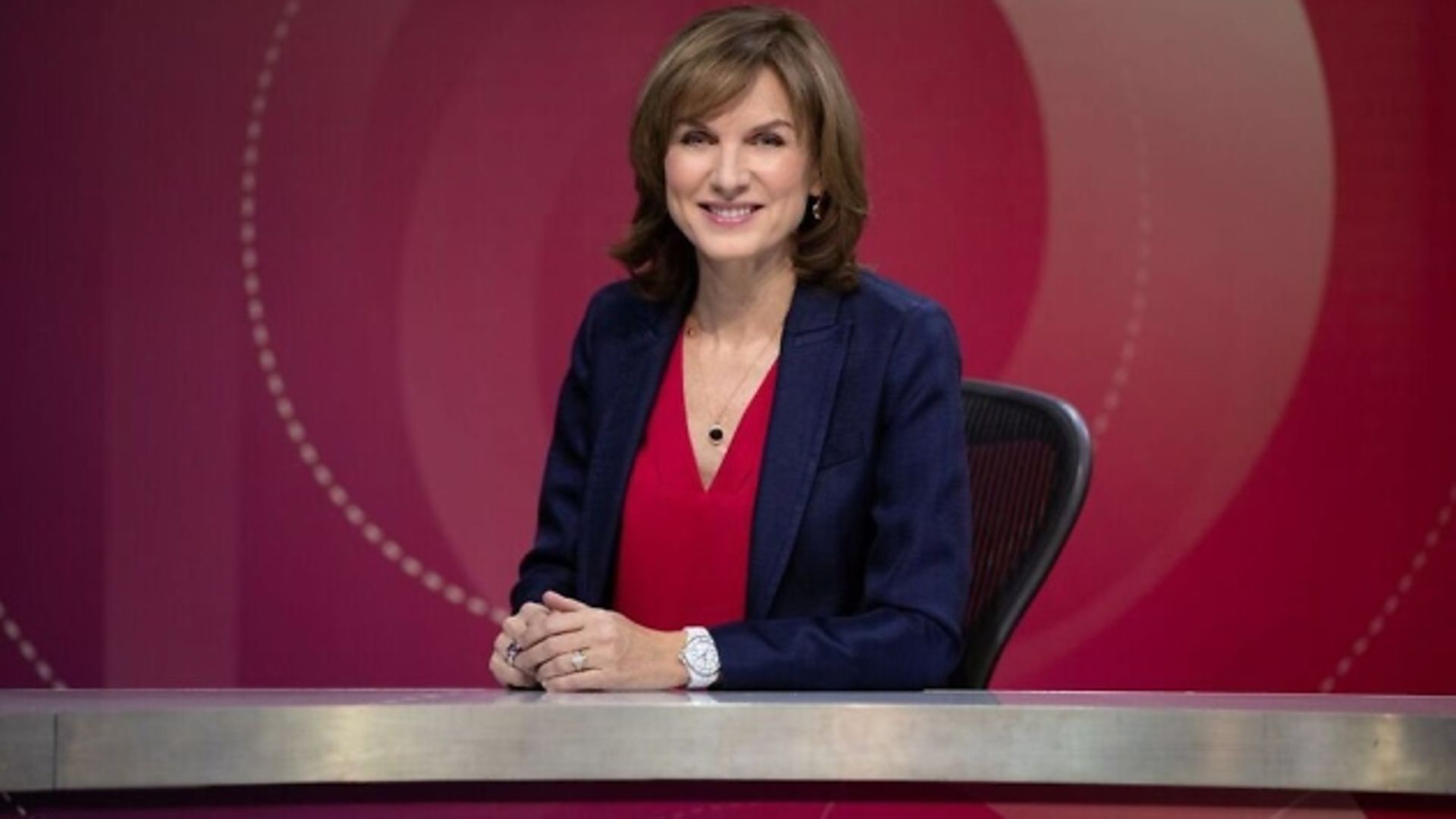 Question Time presenter Fiona Bruce. Photograph: BBC.