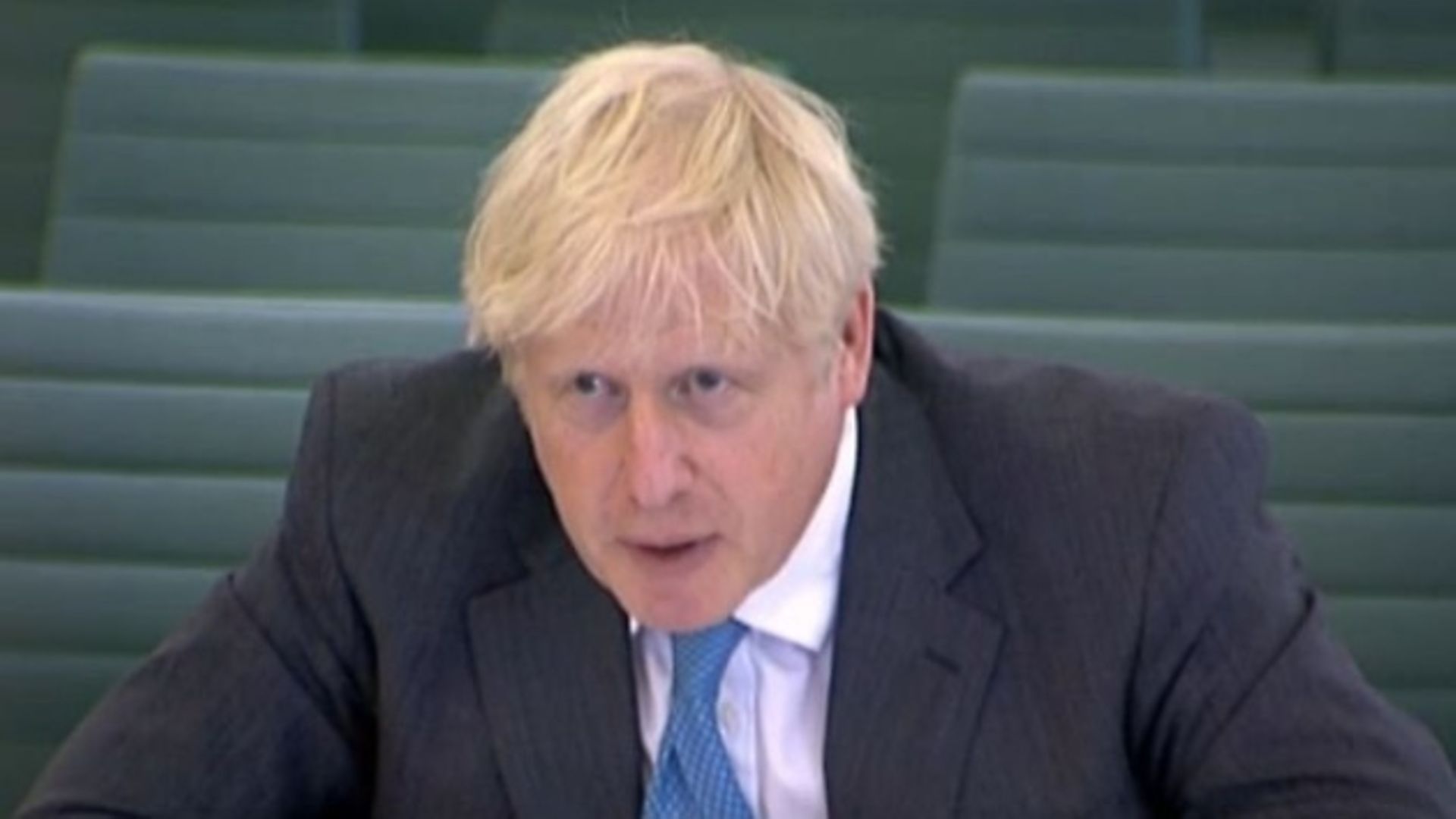 Prime minister Boris Johnson at the influential Liaison Committee. Photograph: Parliament TV.