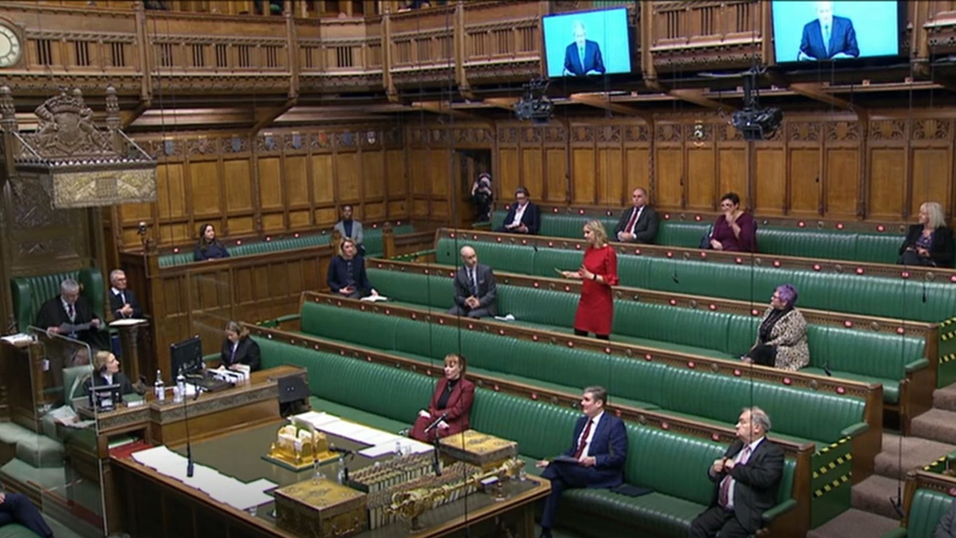 Prime Minister Boris Johnson appears via video link from 10 Downing Street during Prime Minister's Questions in the House of Commons, London. Mr Johnson is self-isolating after coming into contact with an MP who has since tested positive for coronavirus. - Credit: PA