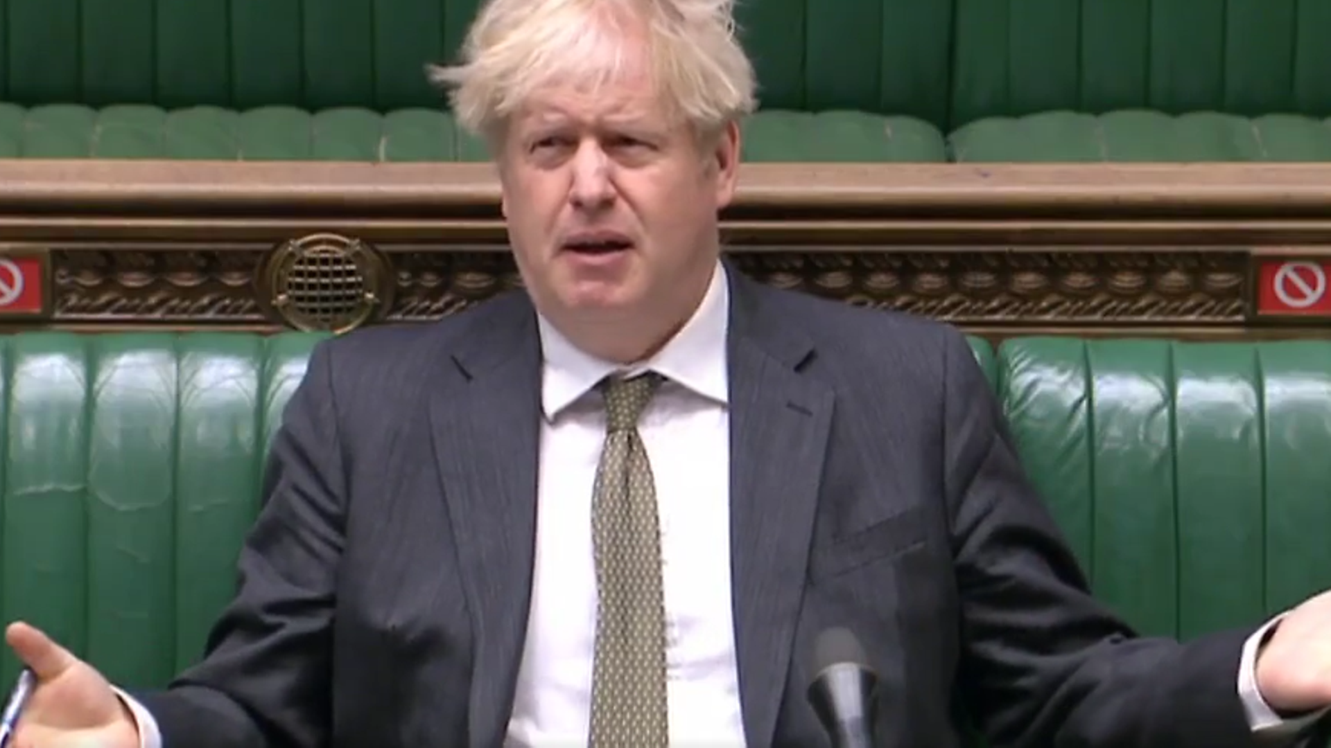 Boris Johnson is challenged at Prime Minister's Questions - Credit: Parliament Live