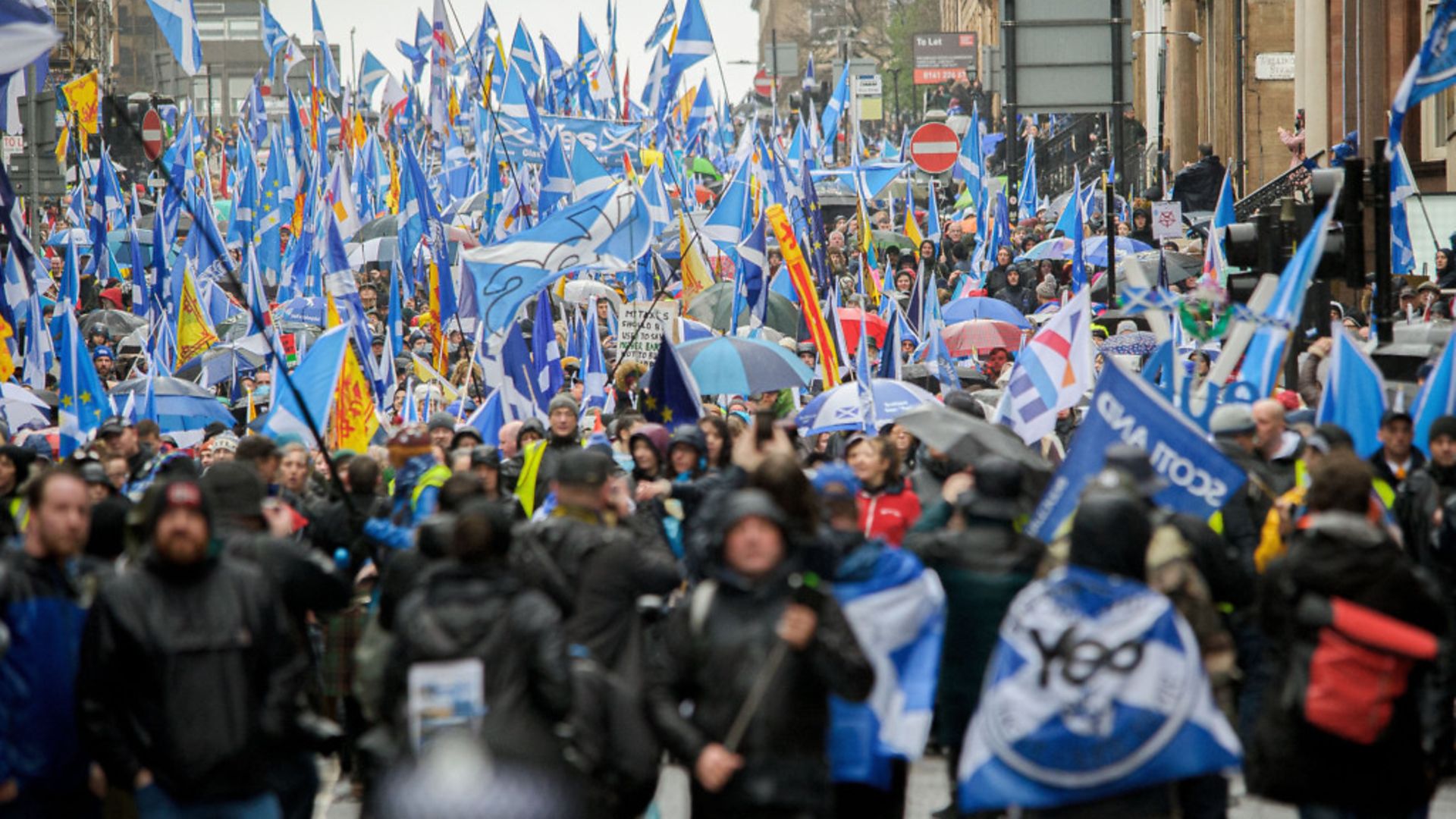 Unstoppable march? Scottish independence demonstrators in Glasgow, in January 2020 - Credit: SOPA Images/LightRocket via Gett