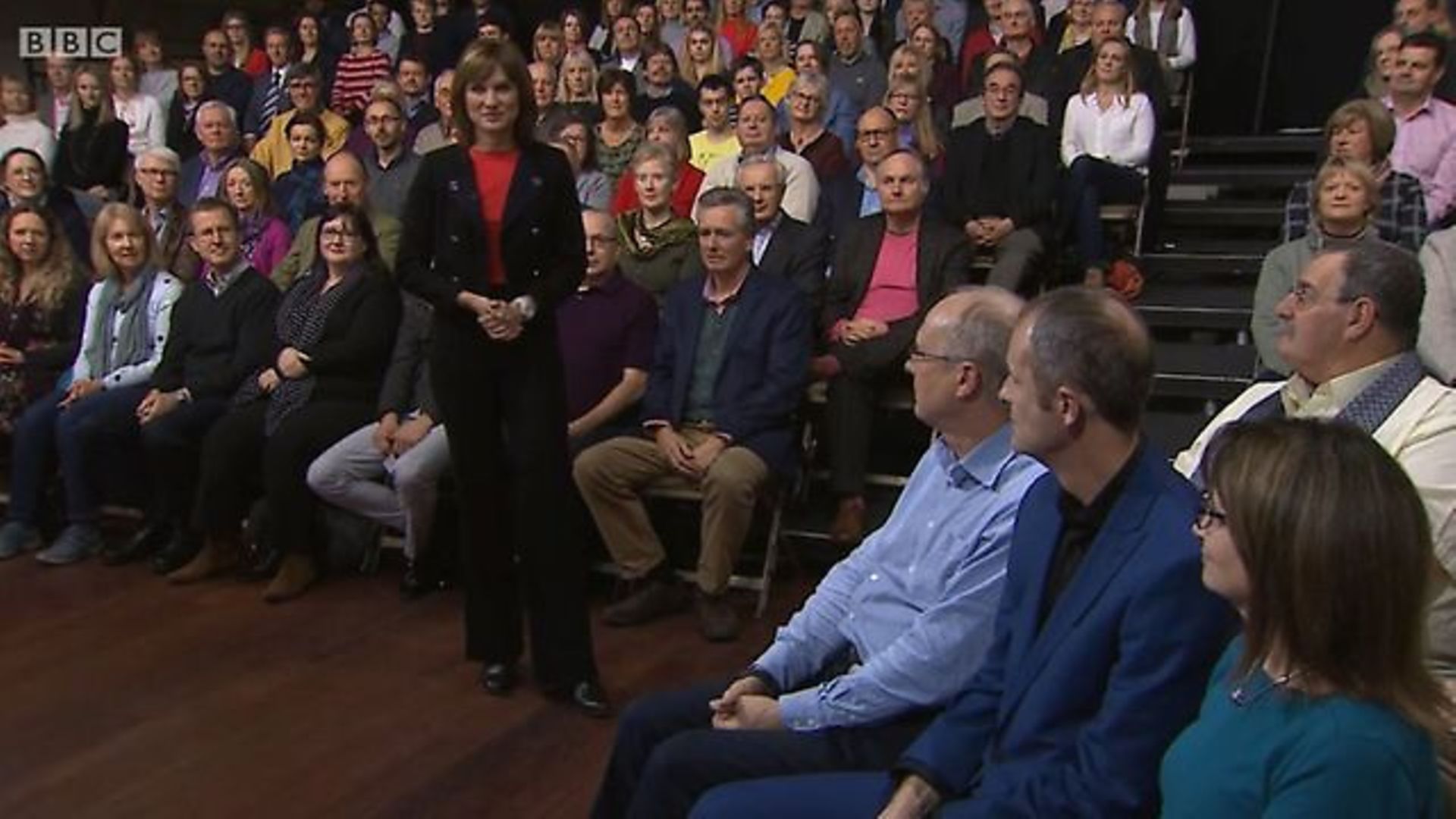 Fiona Bruce introduces Question Time - Credit: BBC