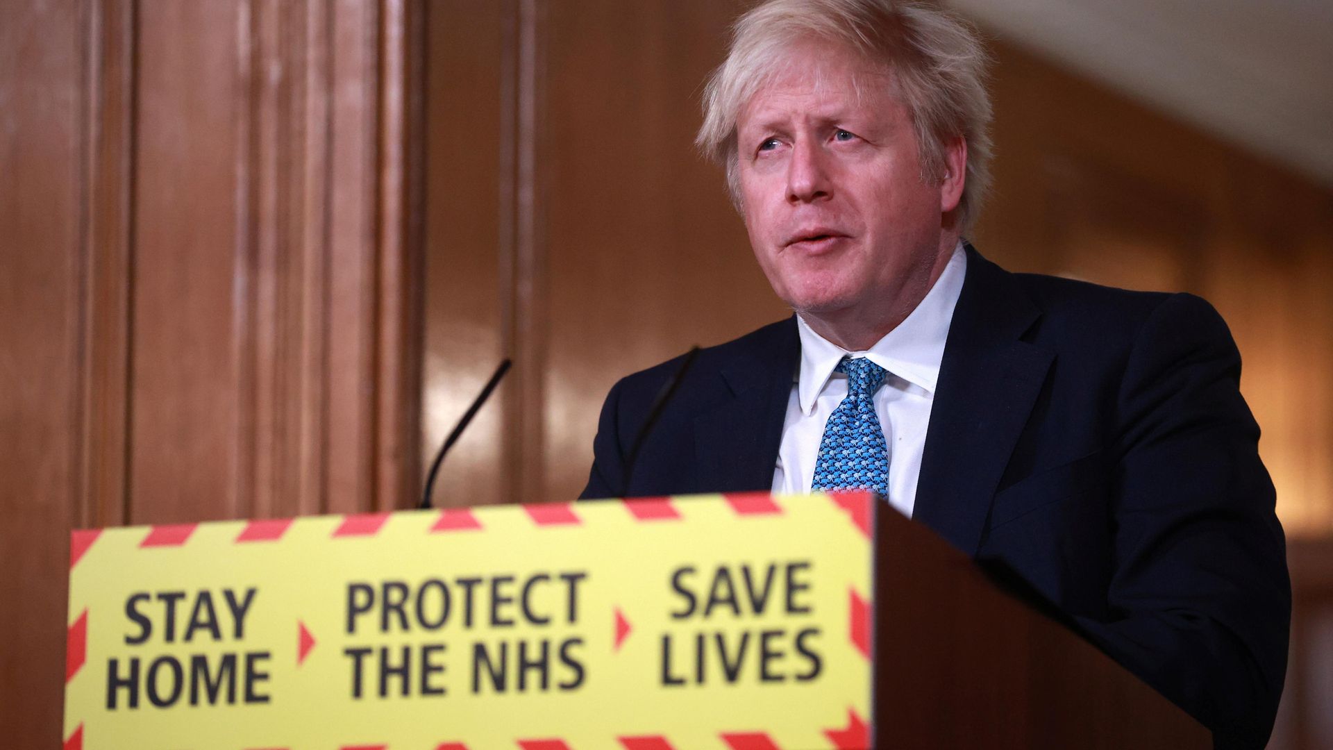 Prime Minister Boris Johnson during a media briefing on coronavirus (COVID-19) in Downing Street, London. - Credit: PA