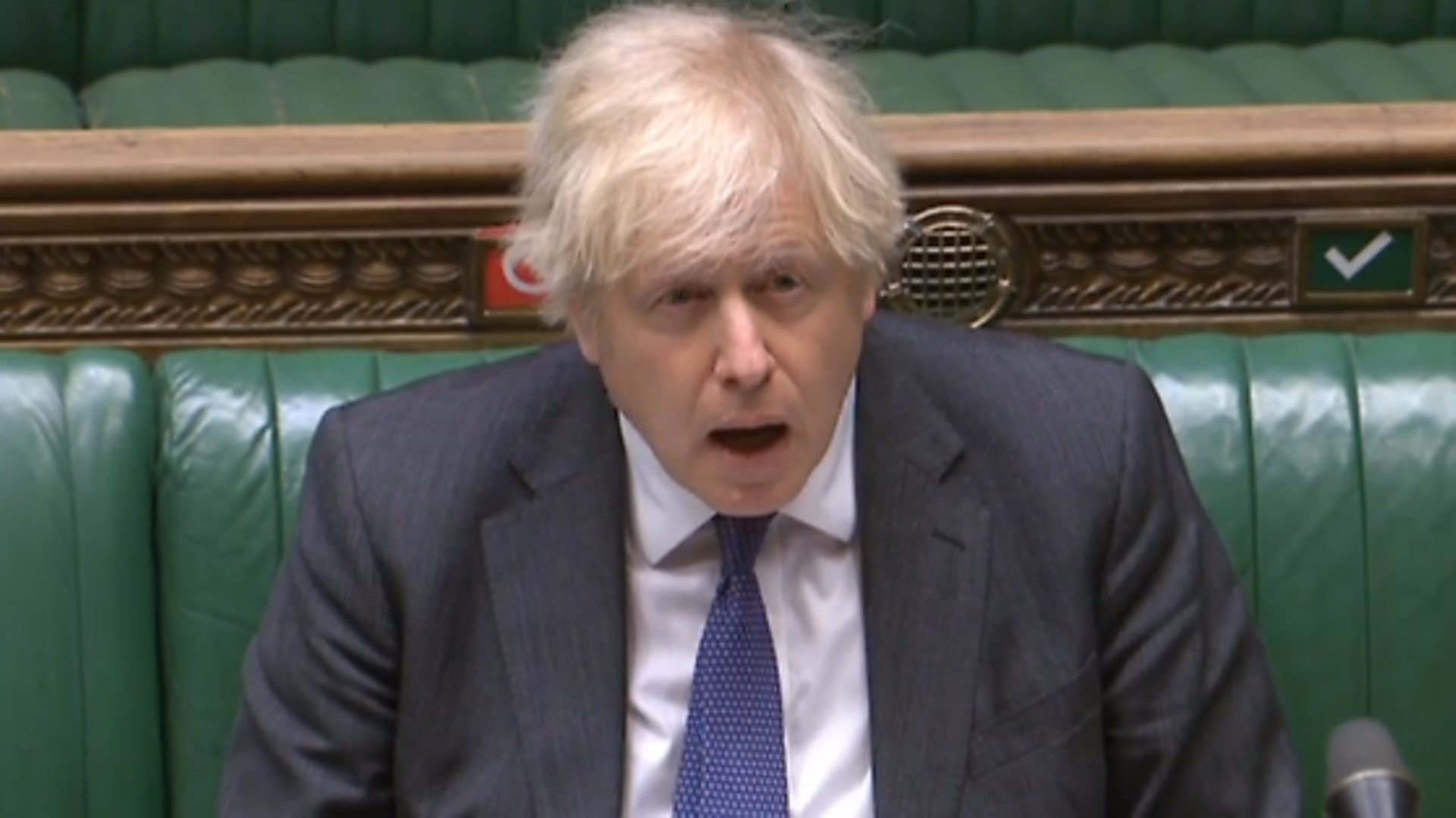 Boris Johnson at PMQs in the House of Commons - Credit: Parliament Live