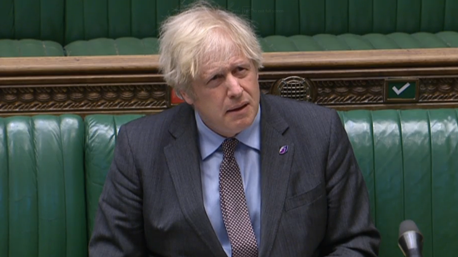 Boris Johnson at PMQs - Credit: Parliament Live