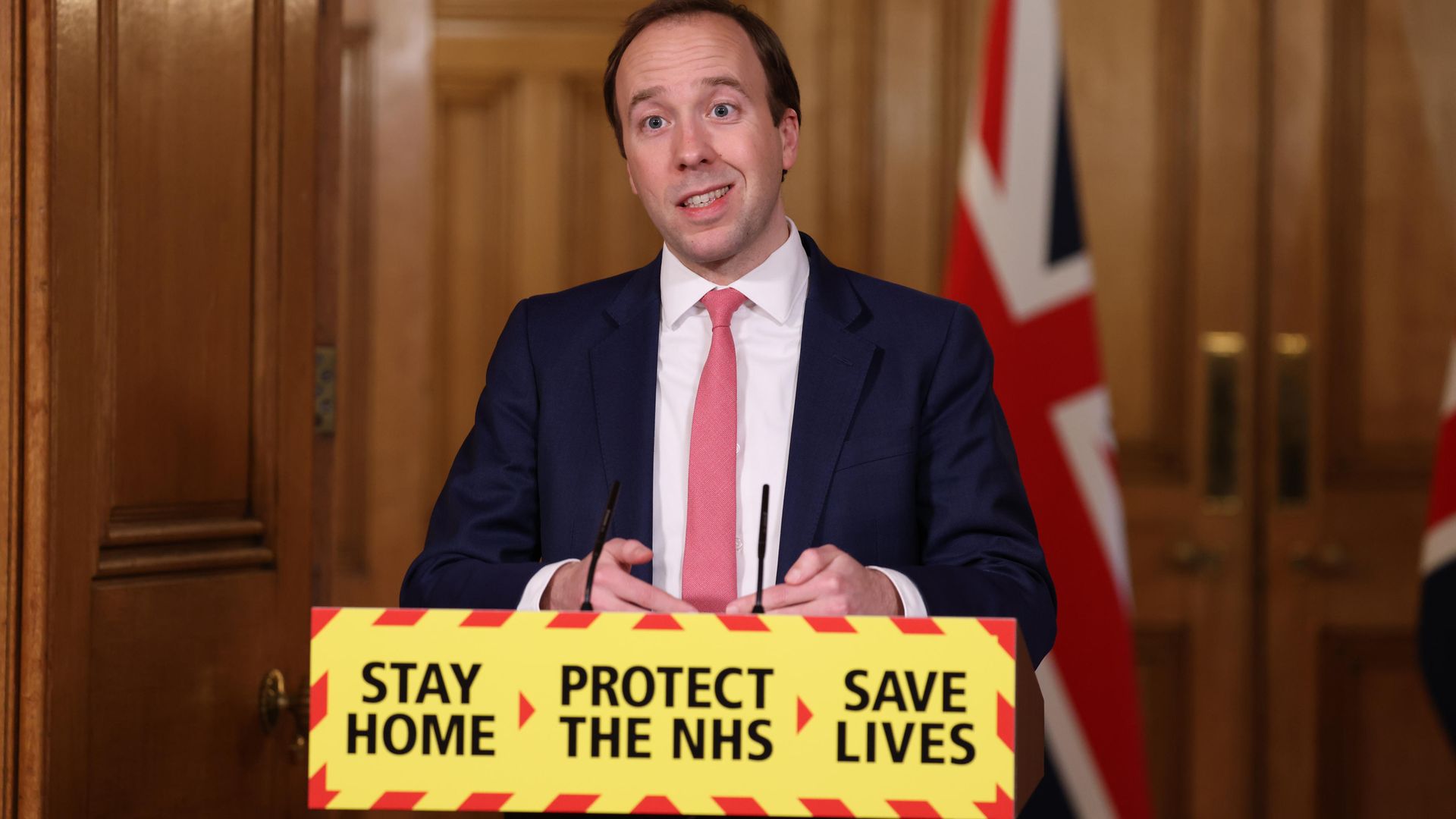 Health secretary Matt Hancock talks at the government coronavirus briefing at Downing Street on March 1, 2021 - Credit: Photo by Ian Vogler - WPA Pool/Getty Images