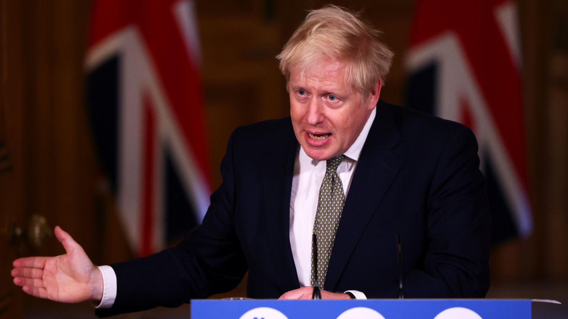 Prime Minister Boris Johnson during a media briefing on coronavirus (COVID-19) - Credit: PA