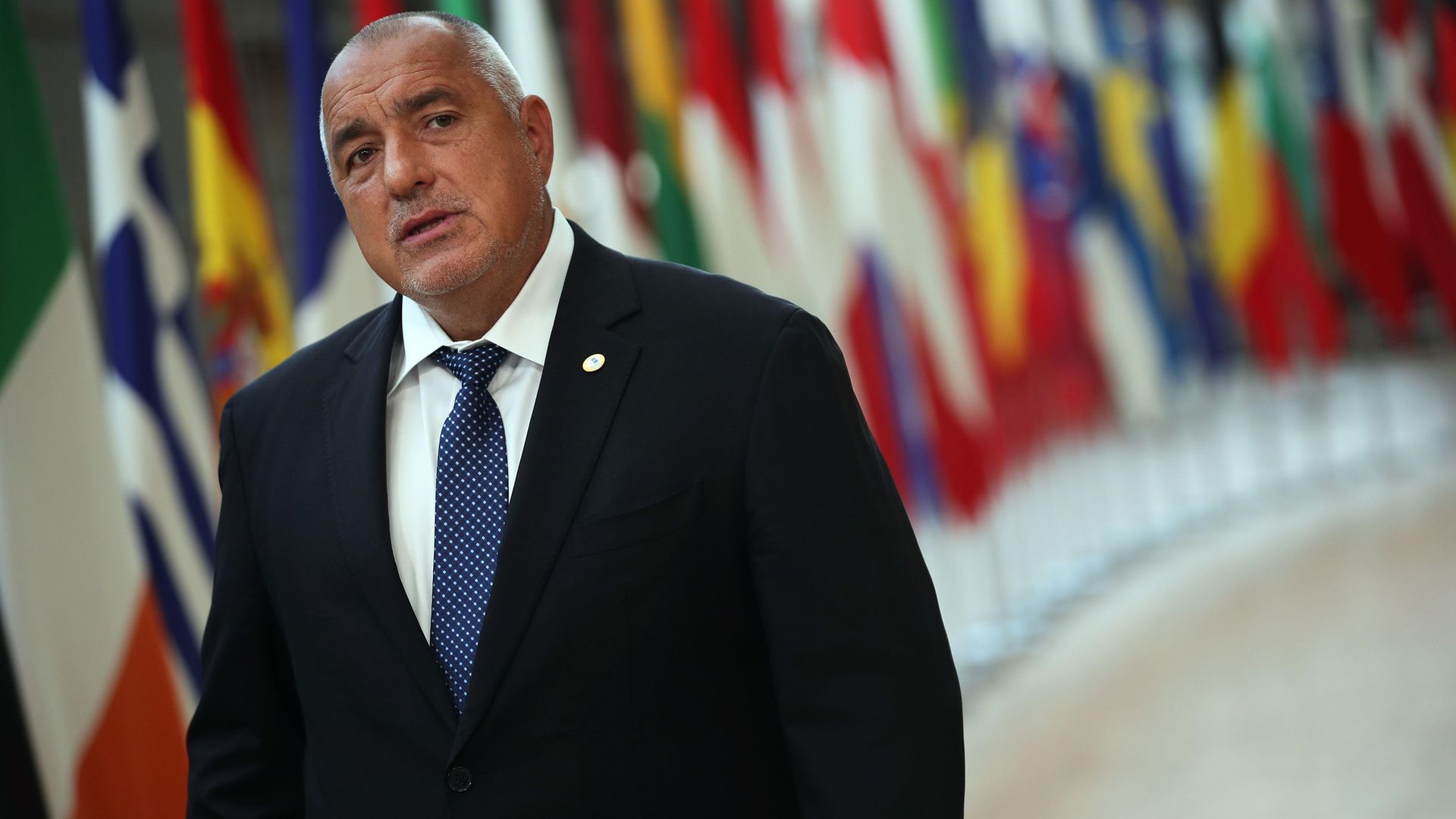Boyko Borisov at an EU summit in Brussels - Credit: POOL/AFP via Getty Images