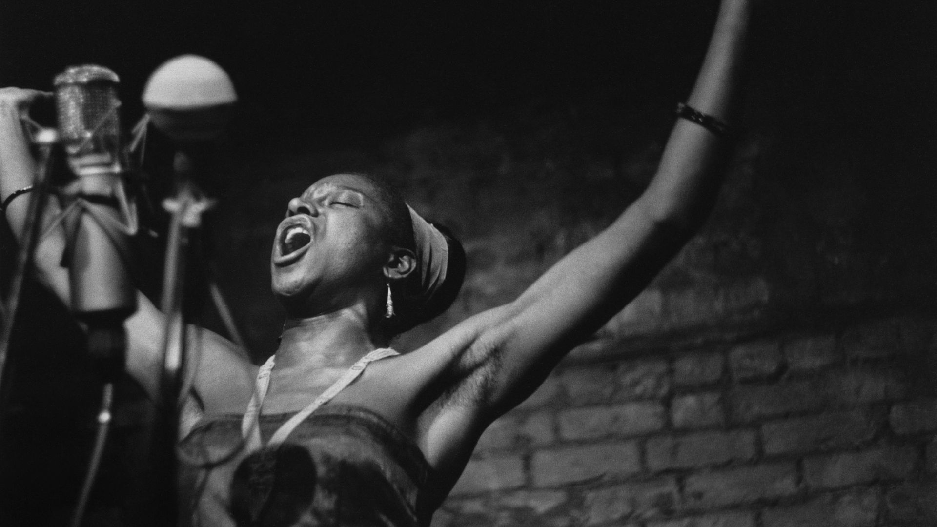 South African singer Miriam Makeba - known as Mama Africa - pictured at the Bitter End folk club in Greenwich Village, New York, in 1961 - Credit: Getty Images