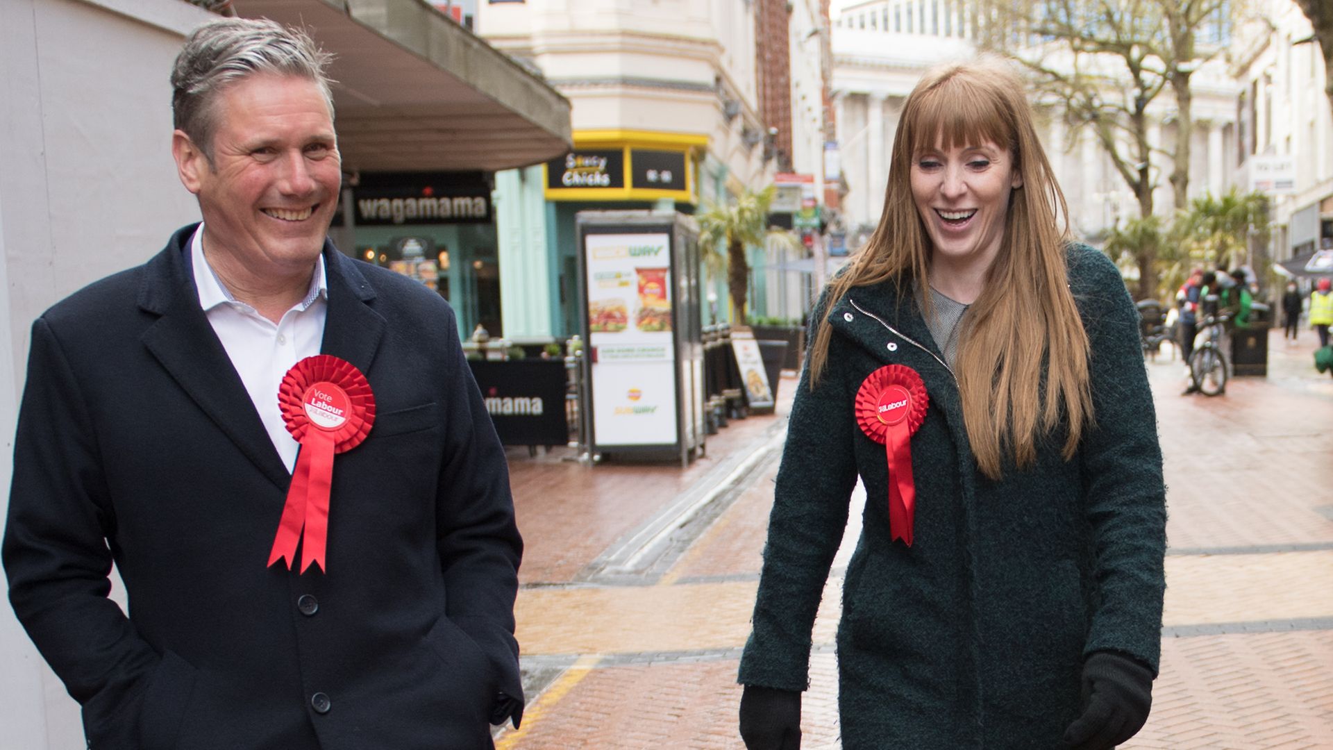 Leader of the Labour Party Sir Keir Starmer (far left) with Deputy Leader, Angela Rayner - Credit: PA