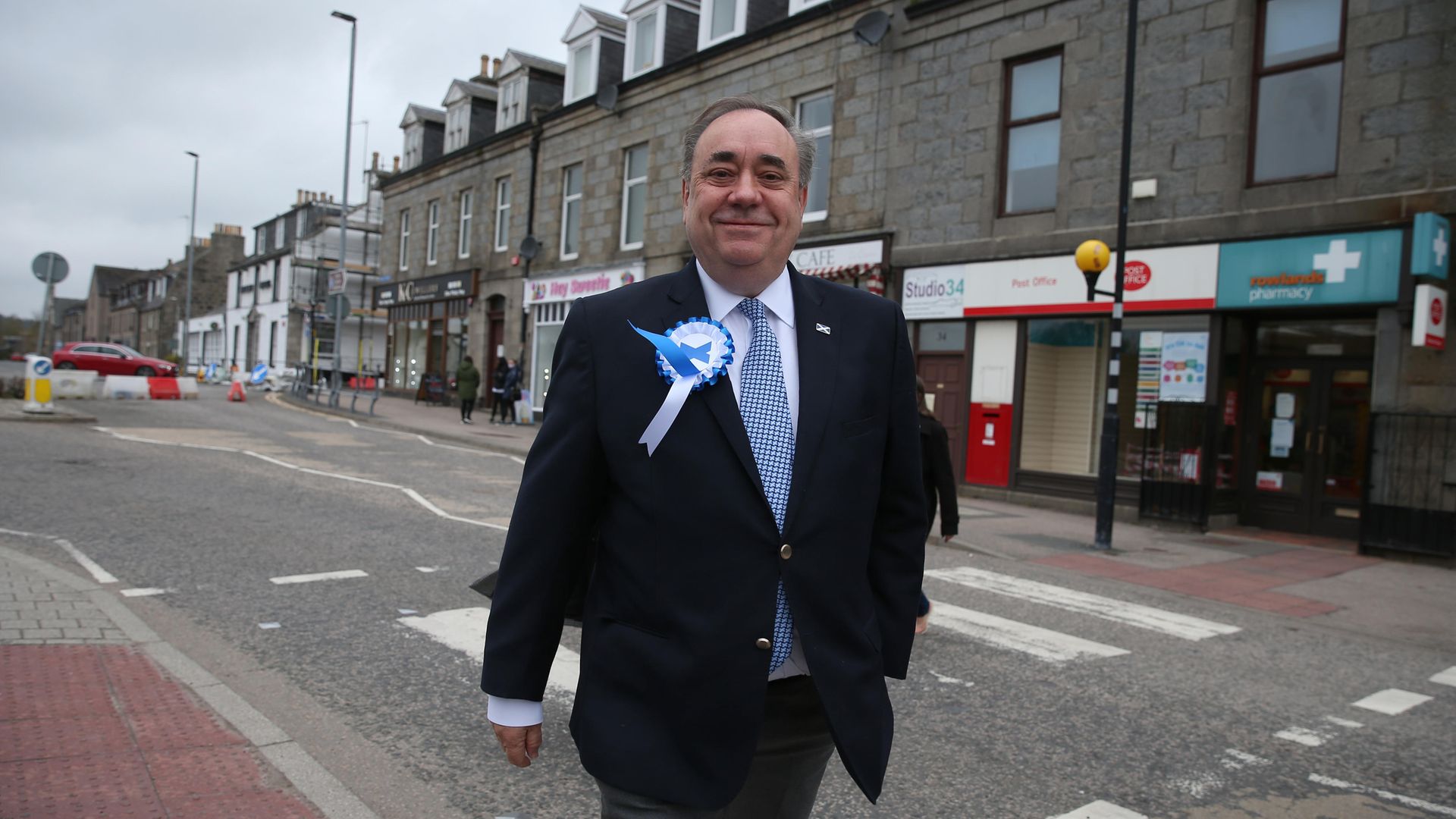 ALBA party leader Alex Salmond in Ellon as votes continue to be counted for the Scottish Parliamentary Elections - Credit: PA