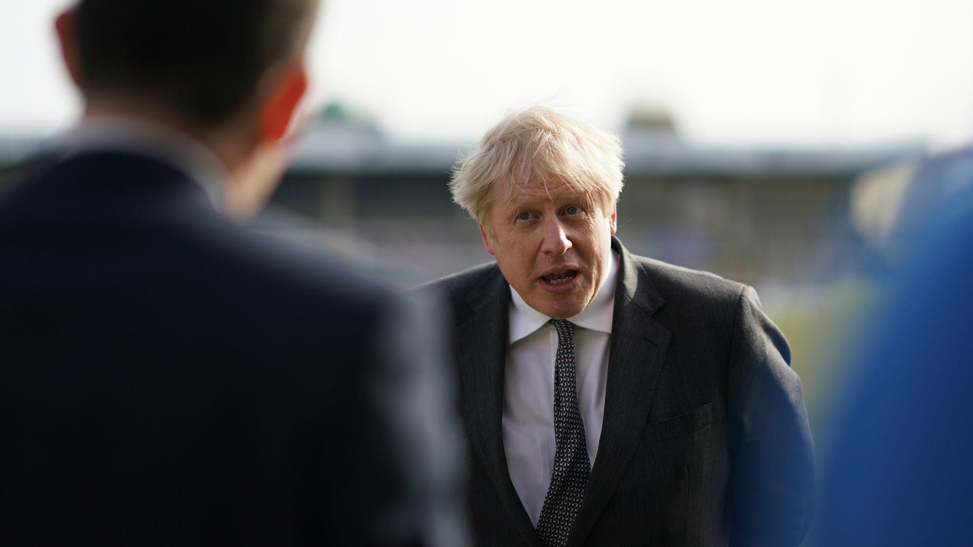 Prime minister Boris Johnson giving a media interview - Credit: PA