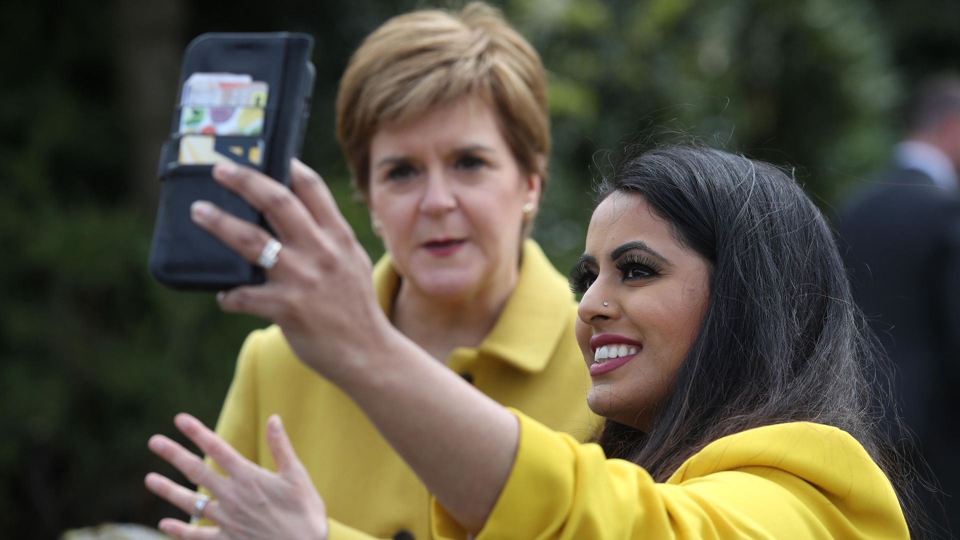 Nicola Sturgeon with Anum Qaisar-Javed, the SNP candidate for the Airdrie and Shotts by-election - Credit: PA