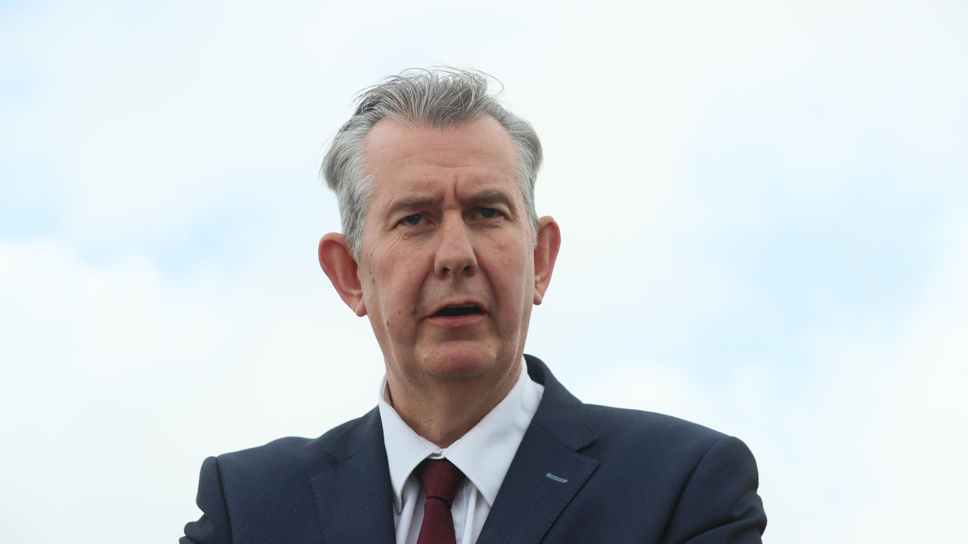 Democratic Unionist Party new elected leader Edwin Poots at Stormont, Belfast - Credit: PA