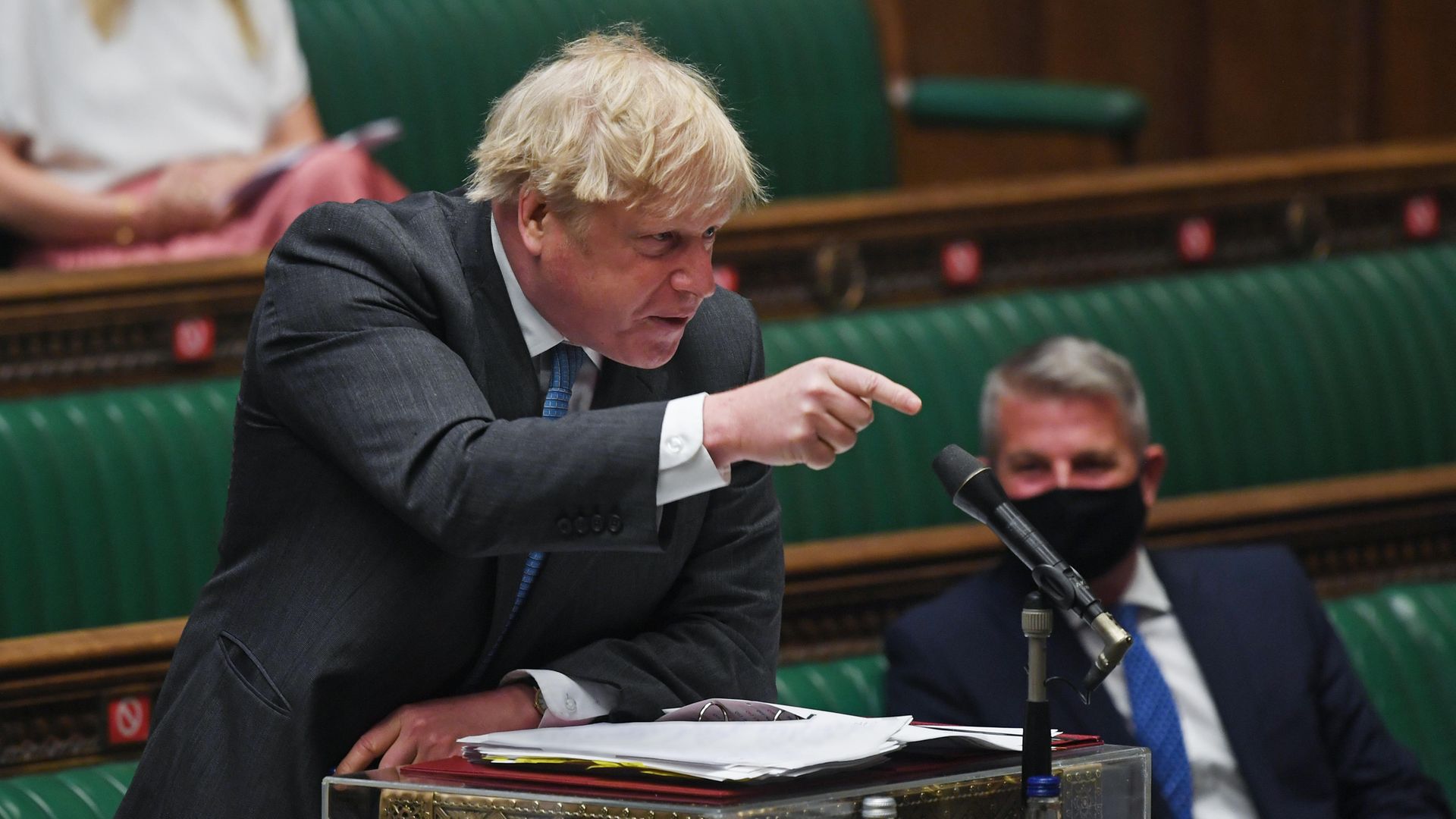 Boris Johnson is rattled by Keir Starmer's line of questioning at PMQs - Credit: Jessica Taylor/House of Commons