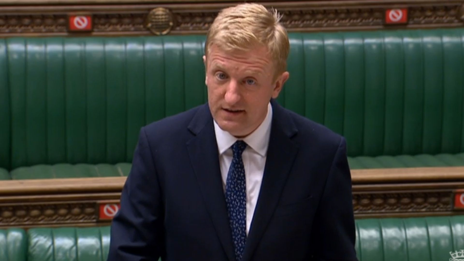 Culture secretary Oliver Dowden said the BBC should 'project British values' or face losing its licence fee - Credit: PA