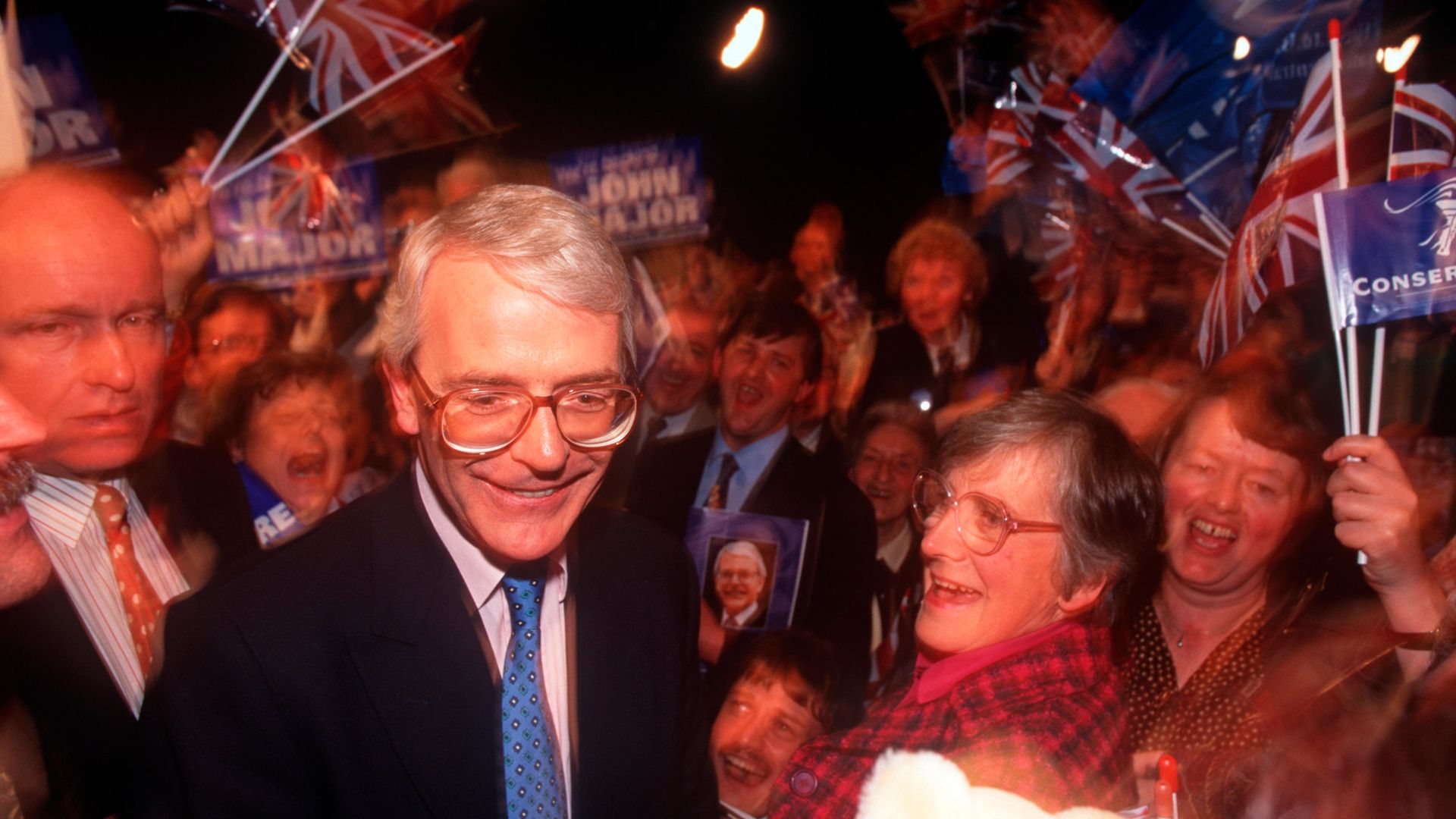 John Major launching the 1992 Conservative manifesto in Brighton - Credit: In Pictures via Getty Images